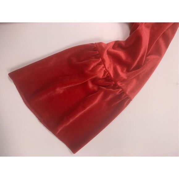 Red Velvet Floral Embroidered Blouse - Picture 7 of 9